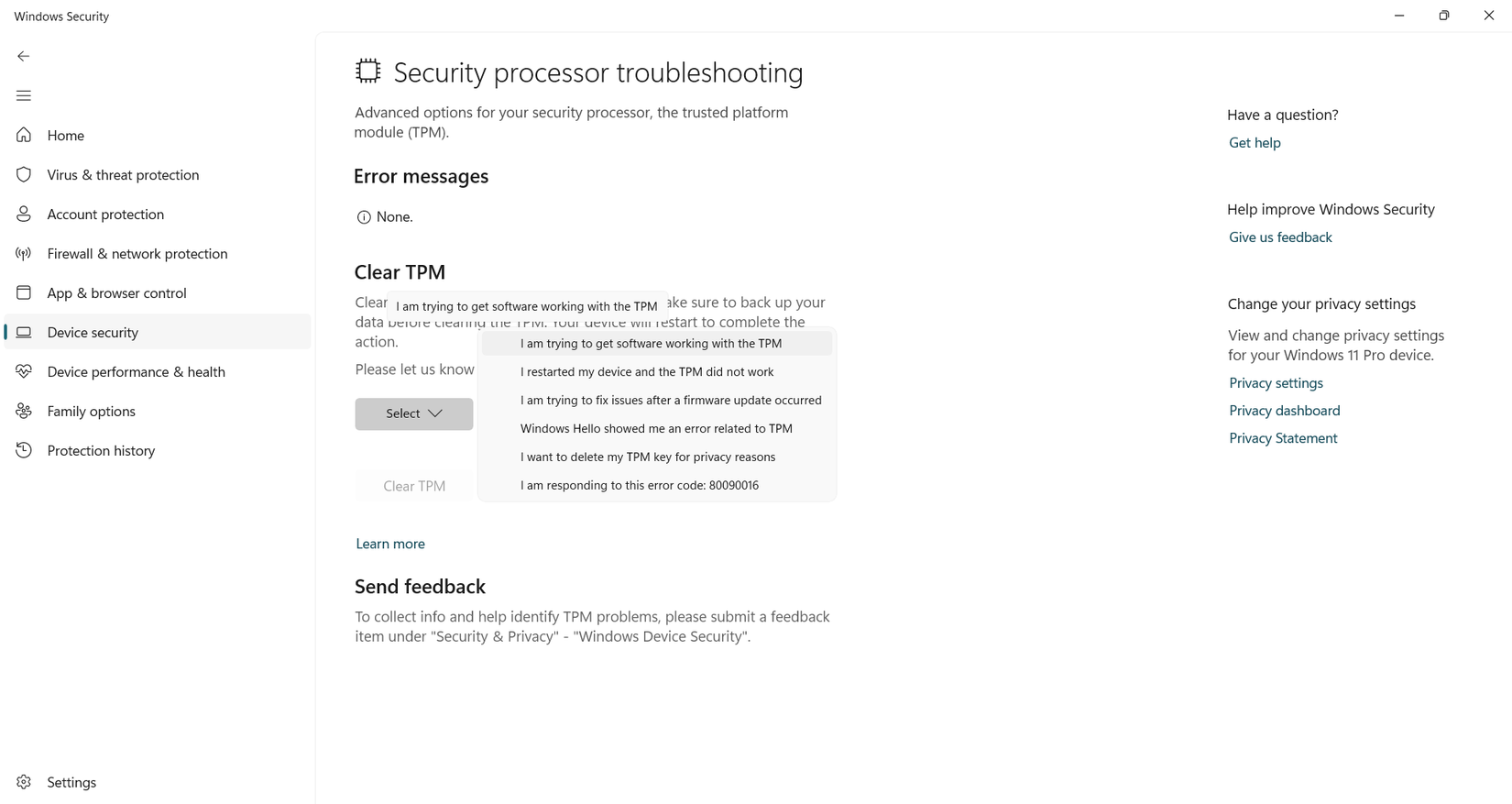 پاکسازی TPM در ویندوز ۱۱