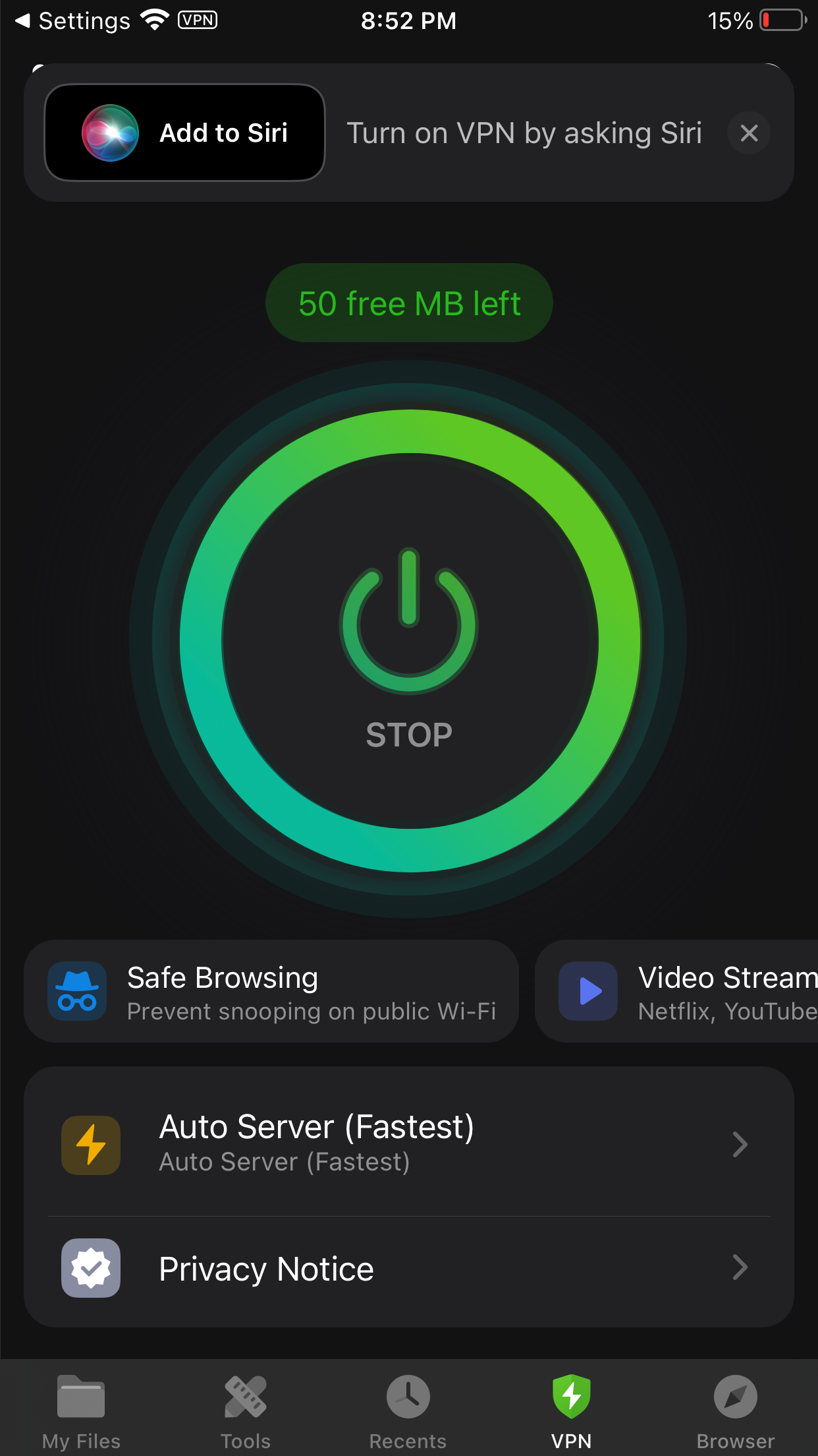 VPN در برنامه Documents بر روی آیفون