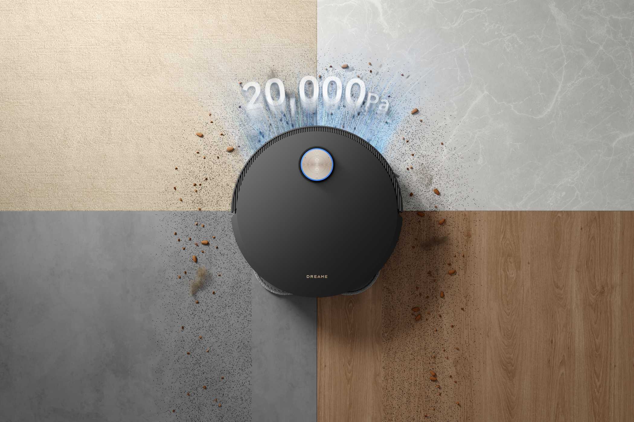Dreame X50 Ultra در حال تمیزکاری با مکش 20000Pa