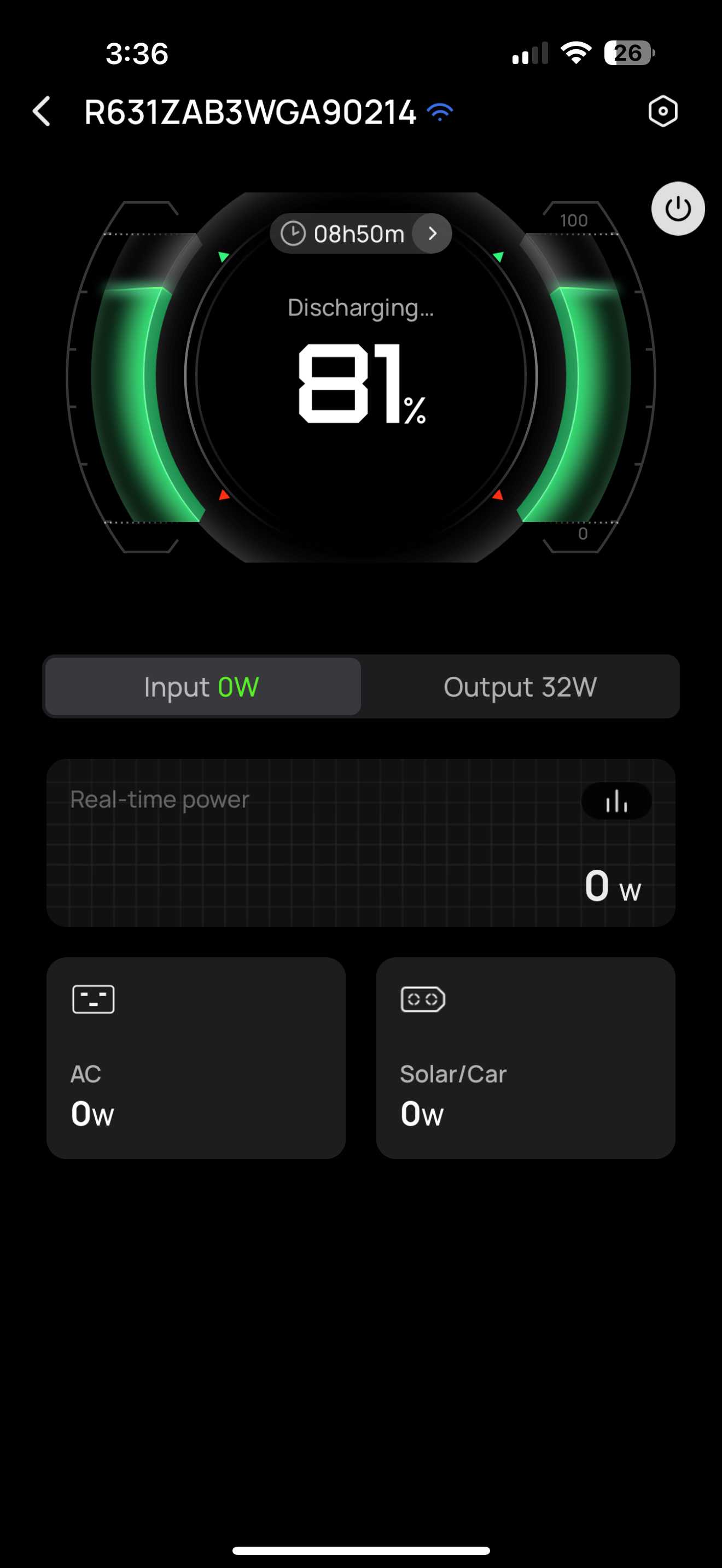صفحه خروجی برنامه Ecoflow.