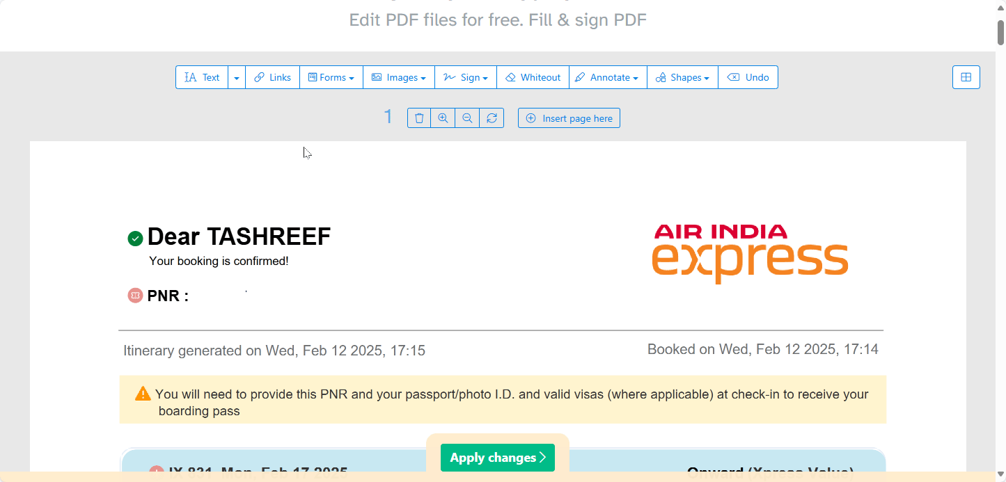 ویرایش یک سند PDF در ویرایشگر وب Sejda