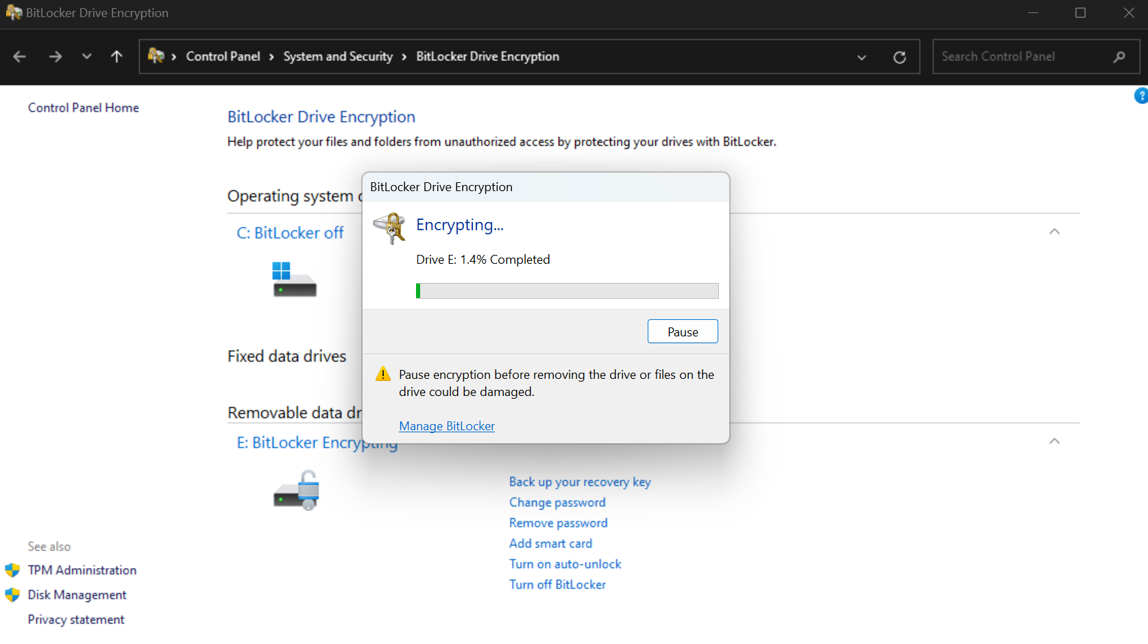 استفاده از BitLocker ویندوز برای رمزگذاری هارد دیسک