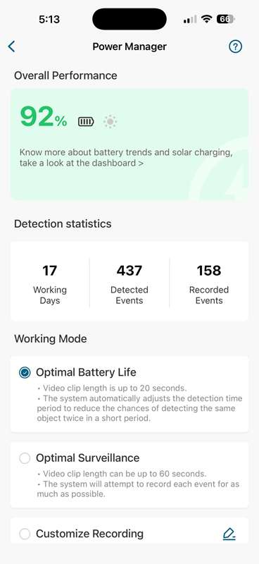 مدیریت انرژی برنامه eufy