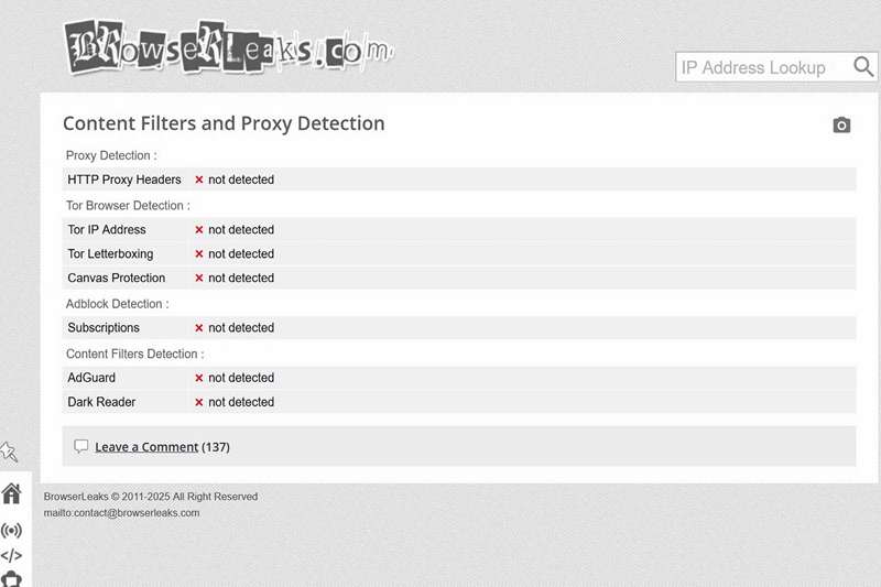 آزمون نشت‌های مرورگر فایرفاکس