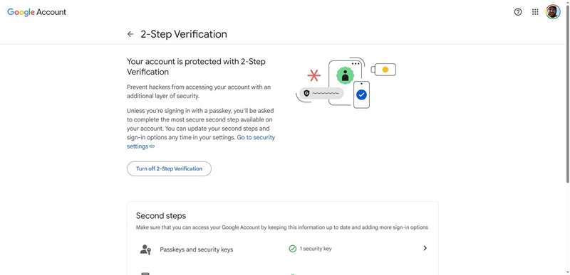 امنیت حساب Google - فعال‌سازی ۲FA