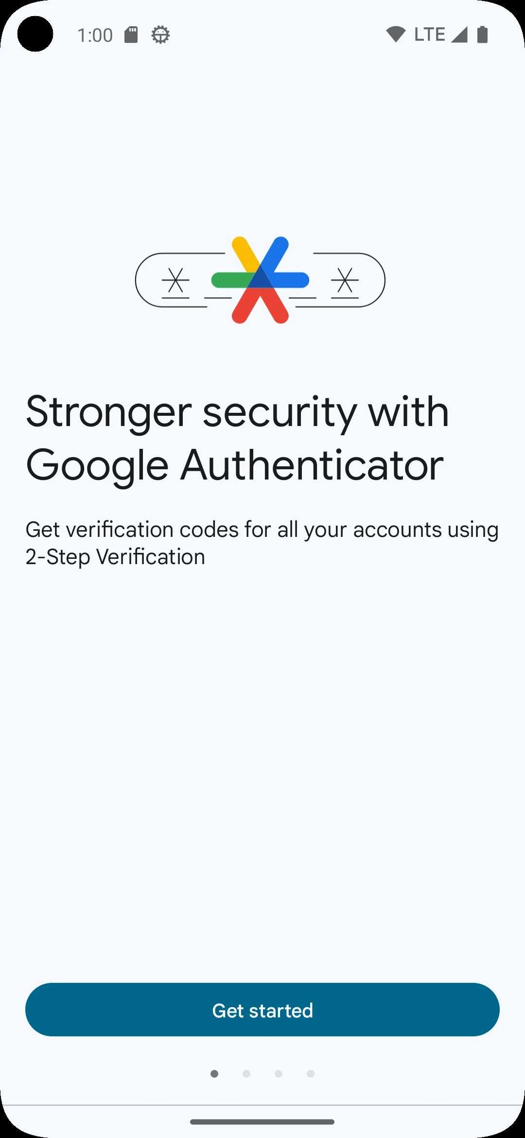 صفحه راه‌اندازی Google Authenticator