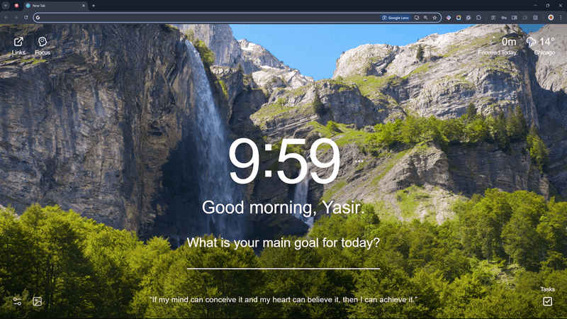 مرورگر مینیمالیستی Google Chrome با صفحه جدید Momentum