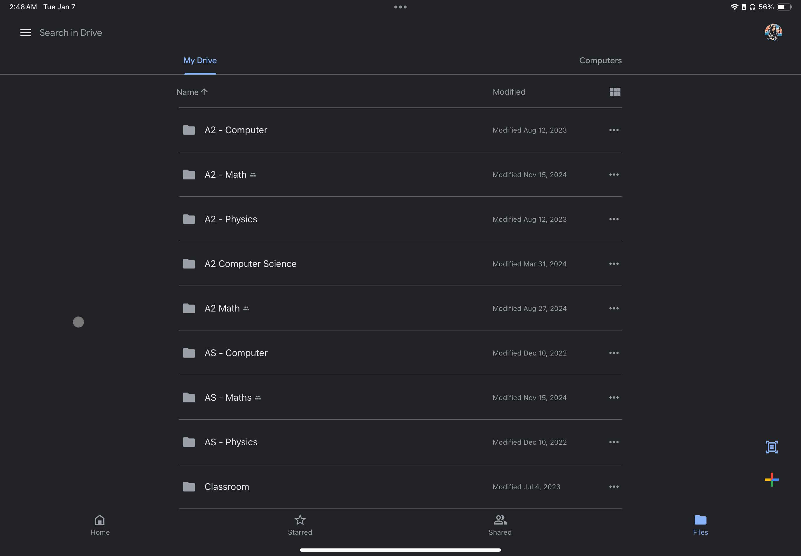 برنامه Google Drive روی iPad