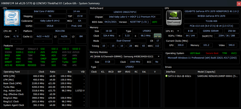 خلاصه سیستم HWiNFO