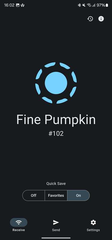 صفحهٔ اصلی برنامه LocalSend برای اندروید.