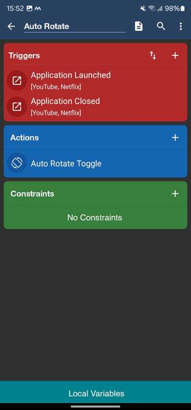 ایجاد یک ماکرو در برنامه MacroDroid.