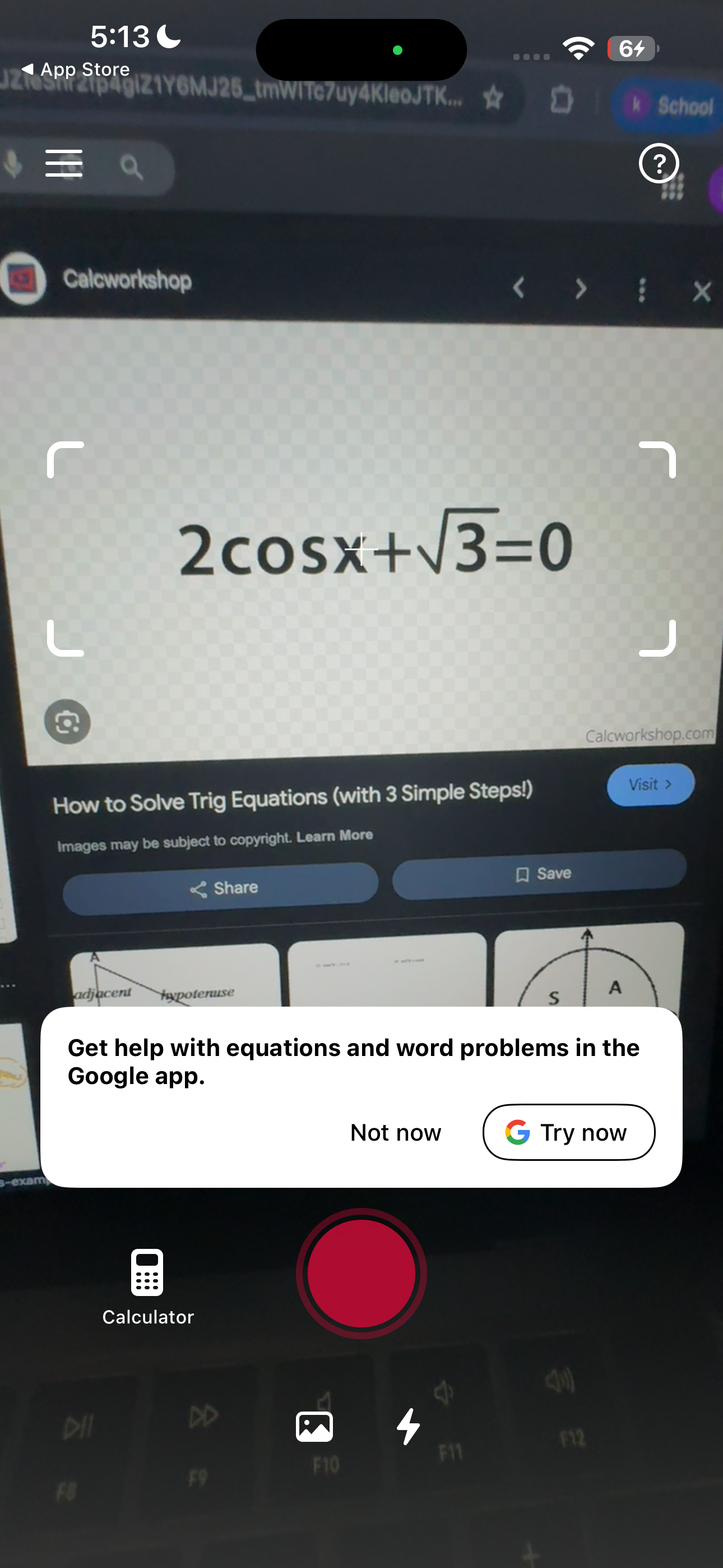 اسکن سؤال در Photomath