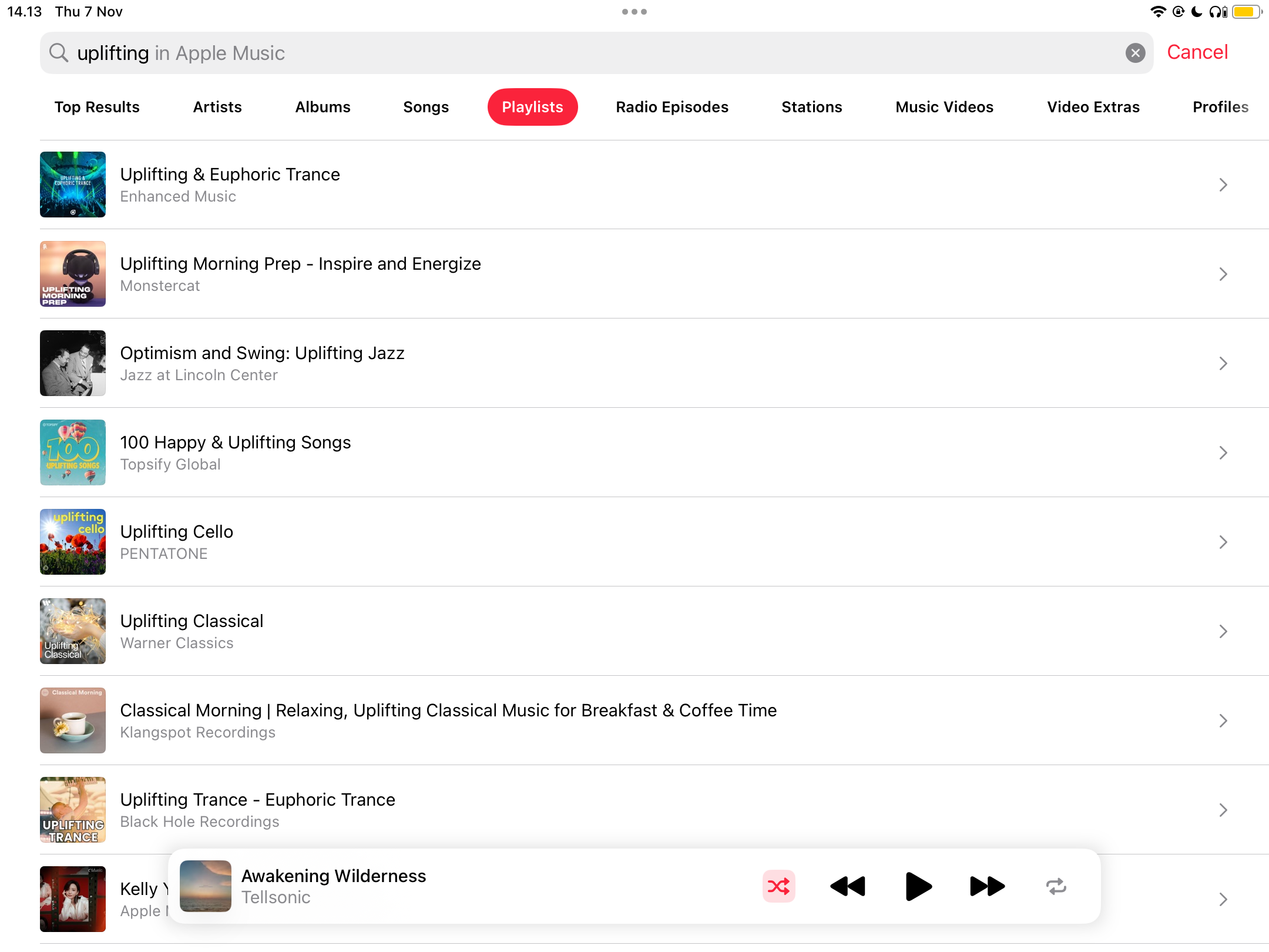 کلیدواژهها برای موسیقی شاداب در جستجوی Apple Music