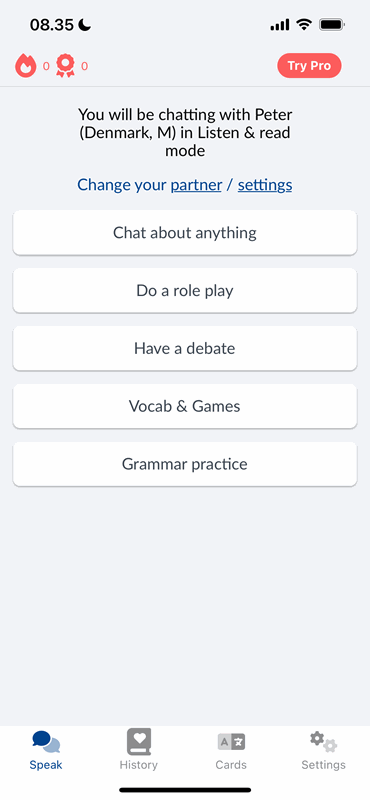 برنامه iOS LanguaTalk