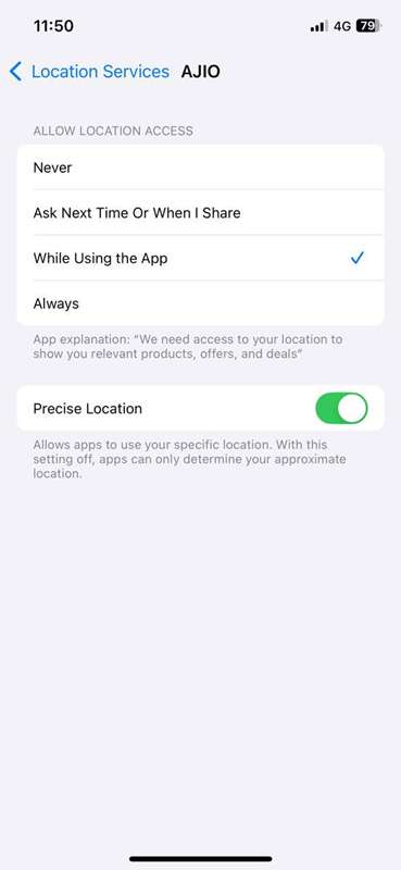 دسترسی موقعیت مکانی برای برنامه در آیفون