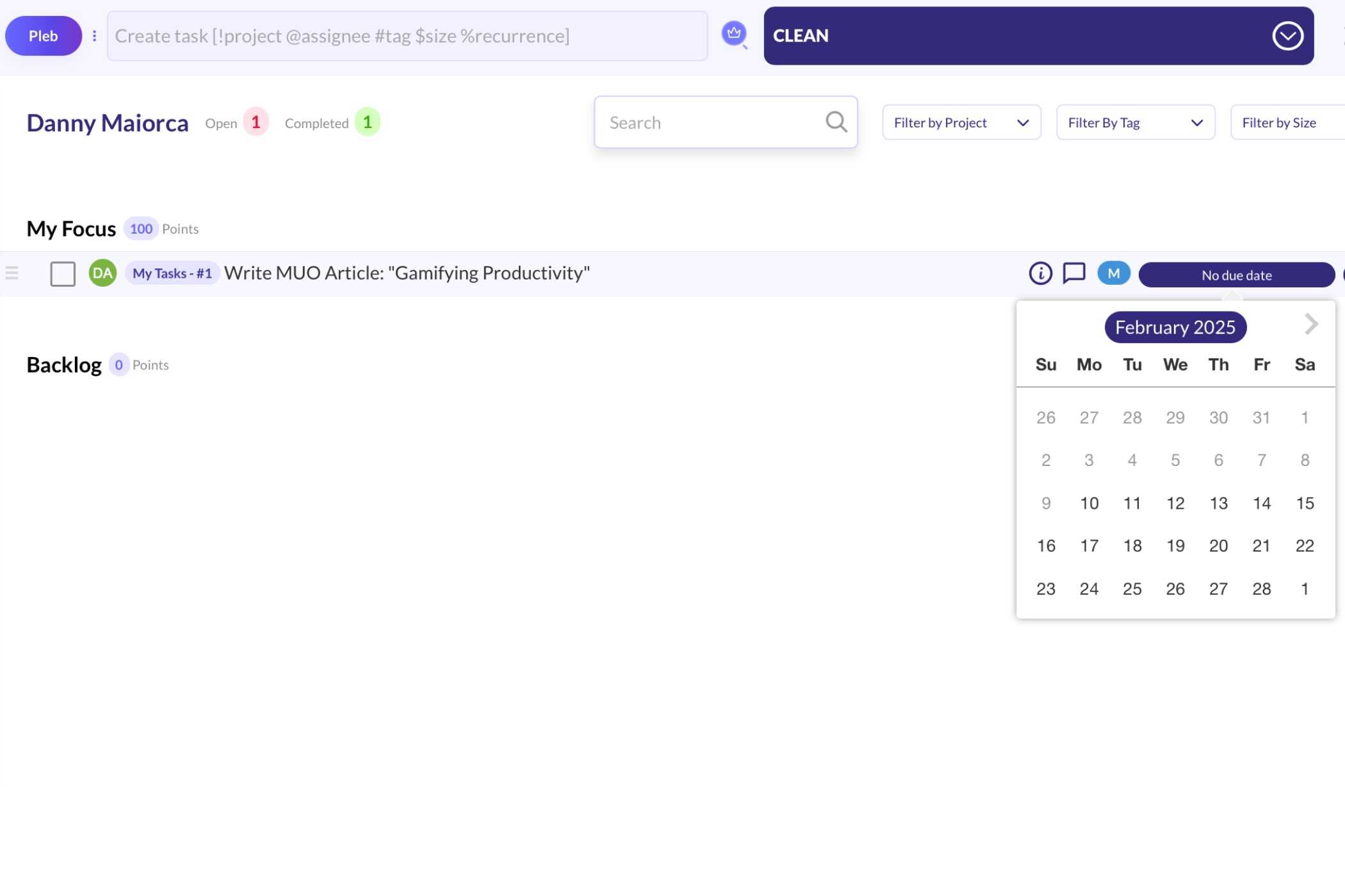 رابط کاربری برنامه MagicTask