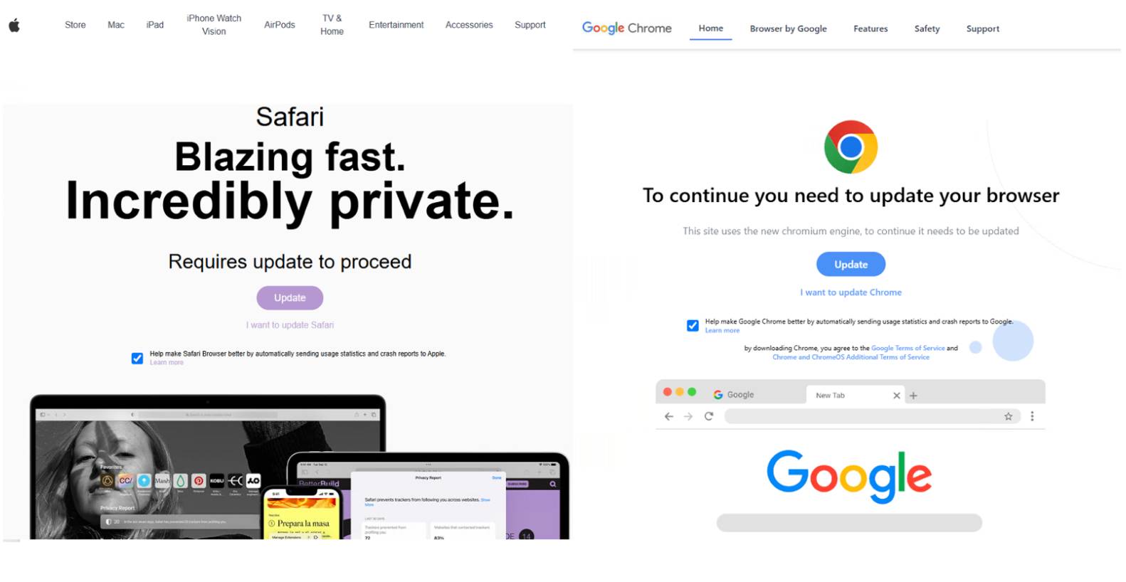 پاپ‑اپ تقلبی FrigidStealer برای به‌روزرسانی Safari