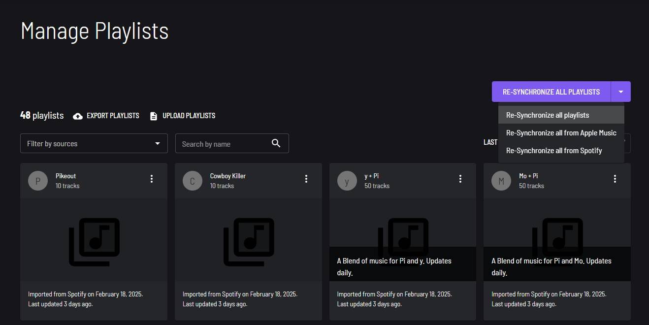 مدیریت فهرست‌های پخش در Playlists.cloud