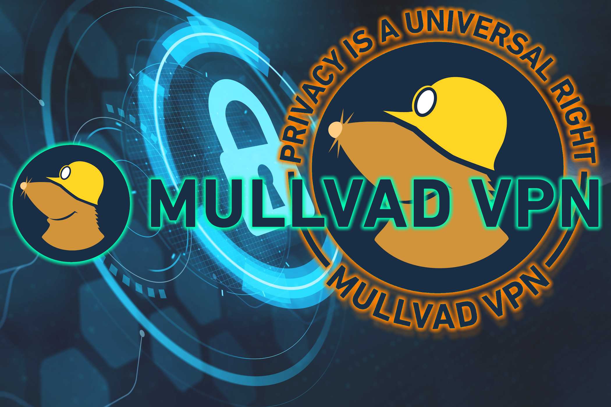 آیکون mullvpn با پس‌زمینه قفل
