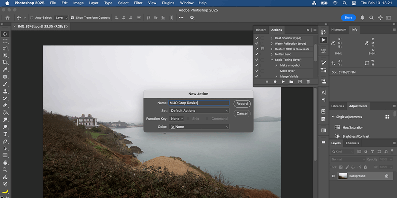پنجرهی پاپ‑آپ اکشن جدید فتوشاپ