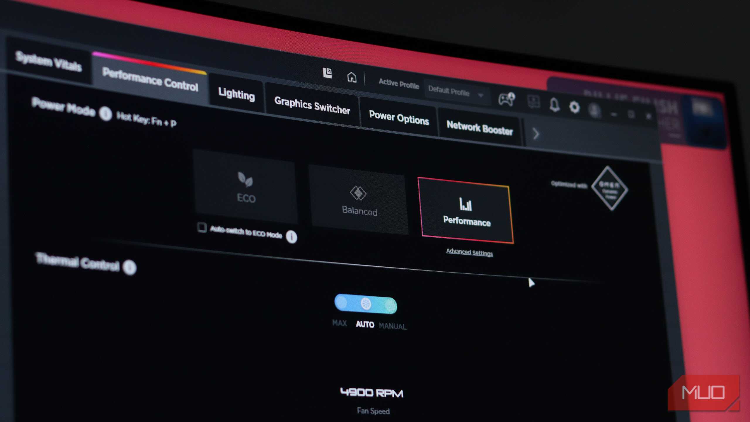 گزینه‌های توان Omen Gaming Hub