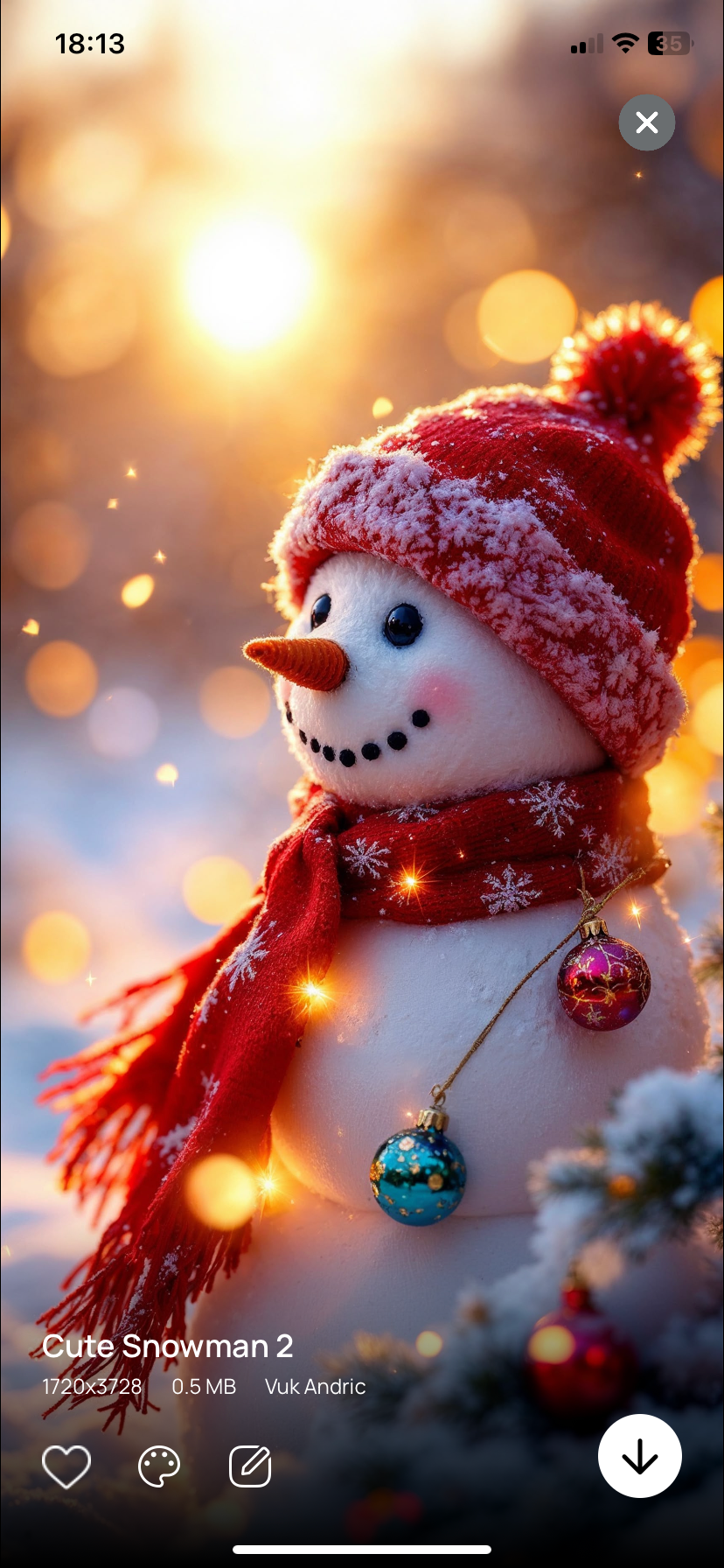 تصویری با عنوان «Cute Snowman» در برنامه One4Wall