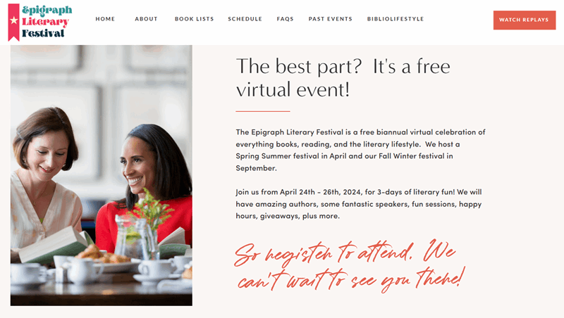 Epigraph، یک جشنواره رایگان خواندن کتاب آنلاین