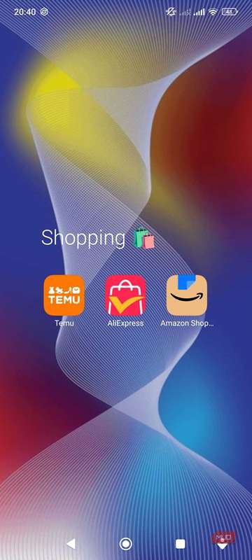 تصویر برنامه های خرید آنلاین در تلفن Android.