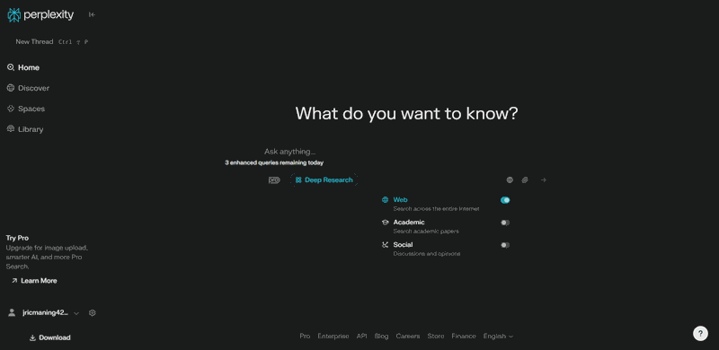 برنامه دسکتاپ Perplexity