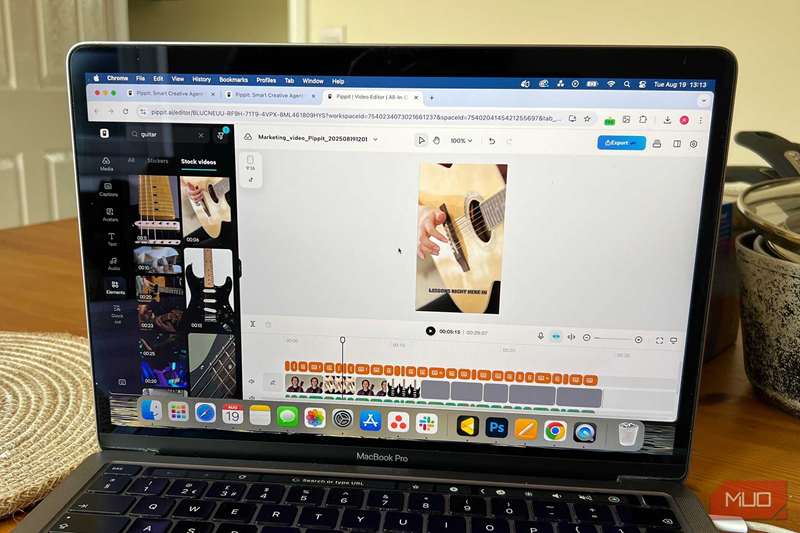 خط زمان ویرایش ویدئوی پپیت و کتابخانه دارایی