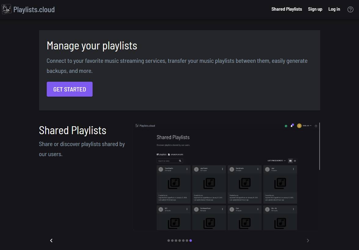 صفحه اصلی Playlists.cloud