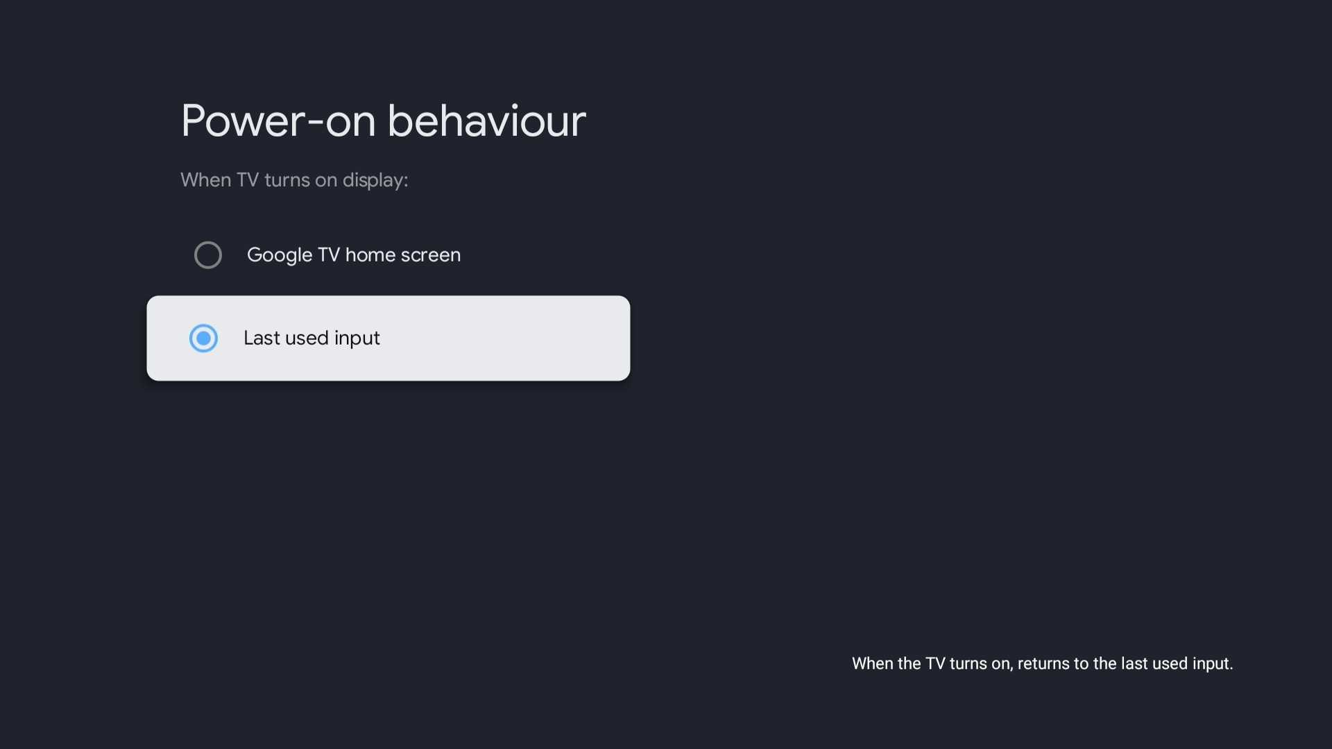 رفتار روشن شدن روی TV