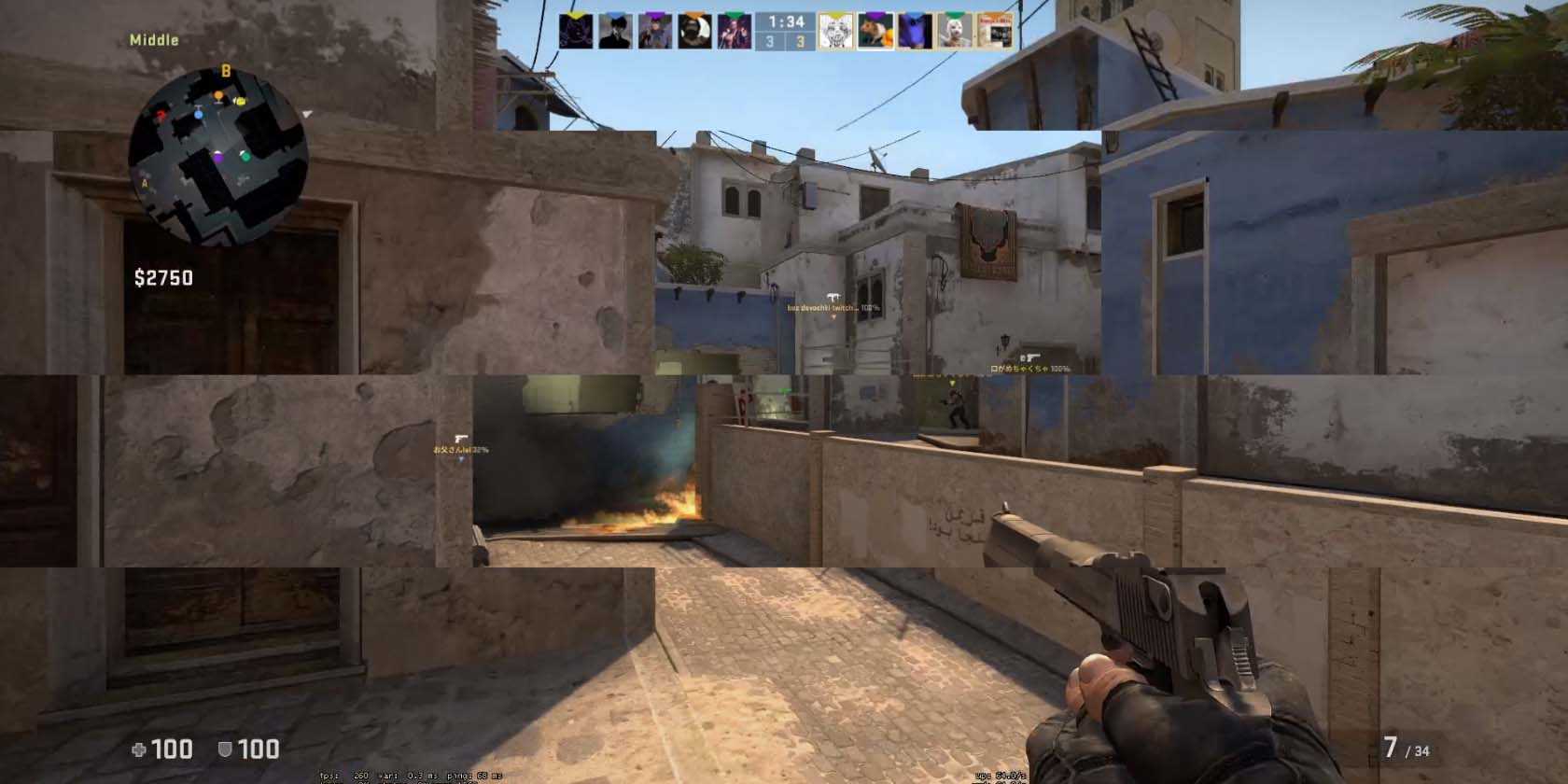 پارگی صفحه در csgo
