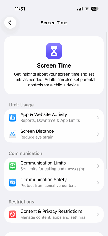 تنظیمات زمان صفحه در آیفون