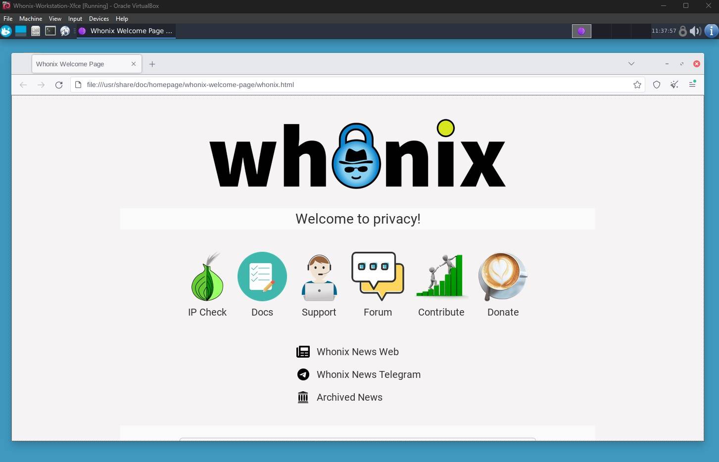مرورگر پیش‌فرض Whonix