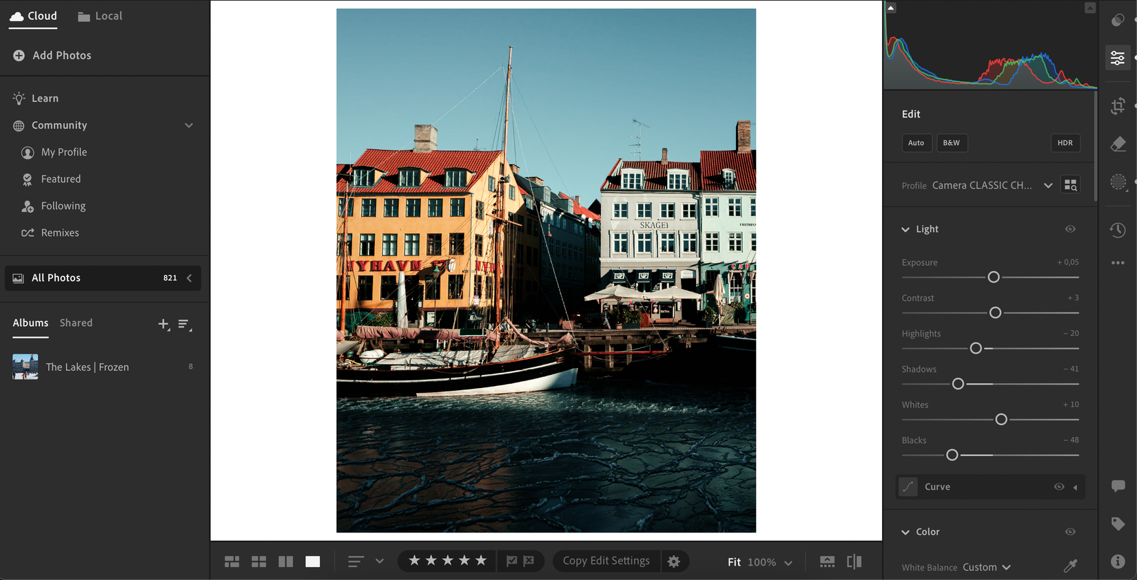 ویرایش عکس‌ها در برنامه دسکتاپ Lightroom CC