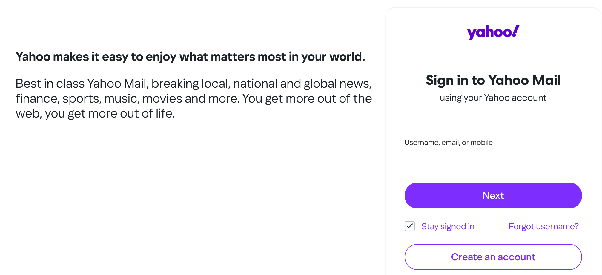 ورود به حساب Yahoo Mail