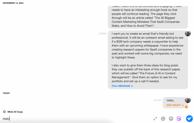 استفاده از چت ایمیل در برنامه Spike