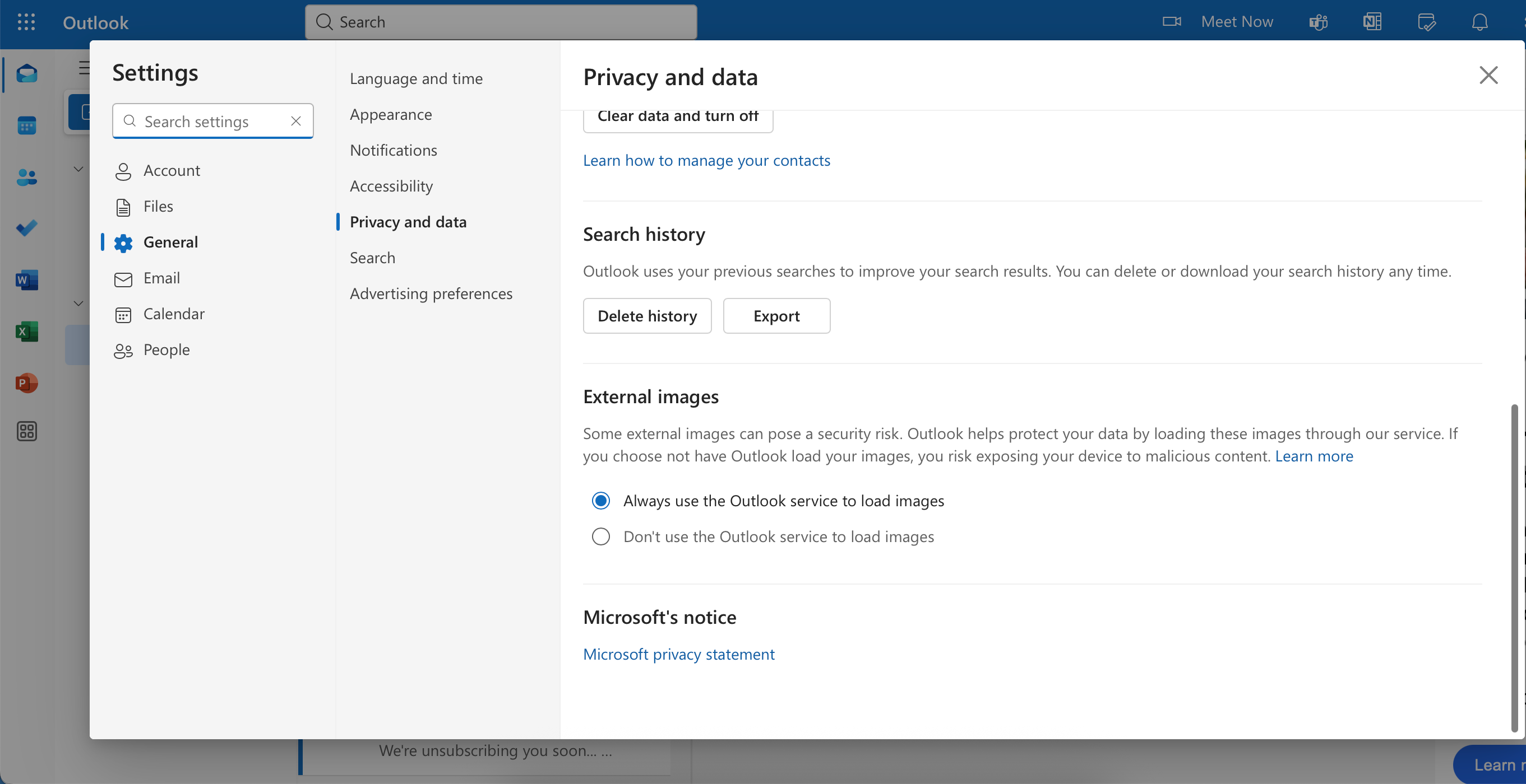 قابلیت بارگذاری تصویر خارجی در Outlook