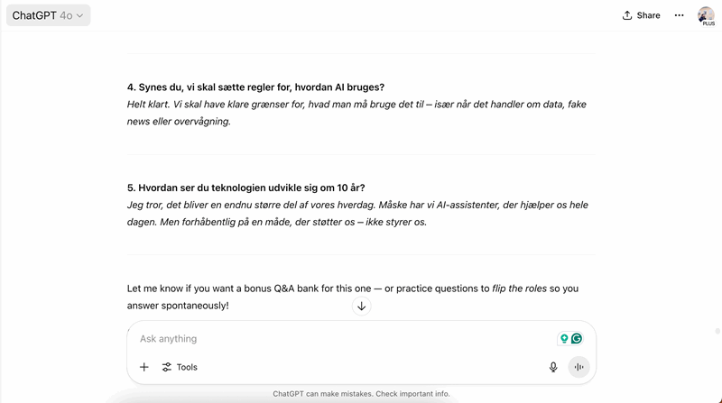 تمرین سؤالات برای یک آزمون زبان در ChatGPT