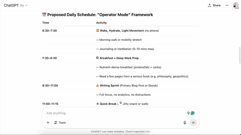 ایجاد یک بحث چارچوبی در برنامه ChatGPT