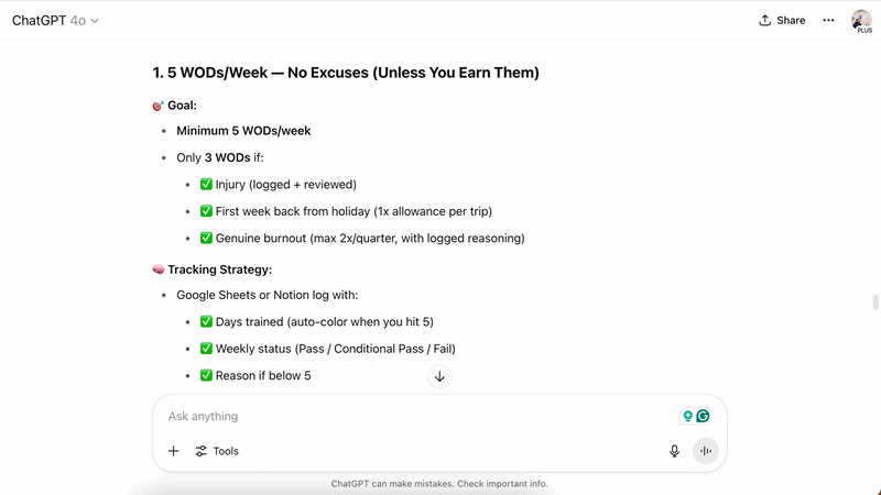 یک بحث درباره ردیابی اهداف در یک پروژه ChatGPT