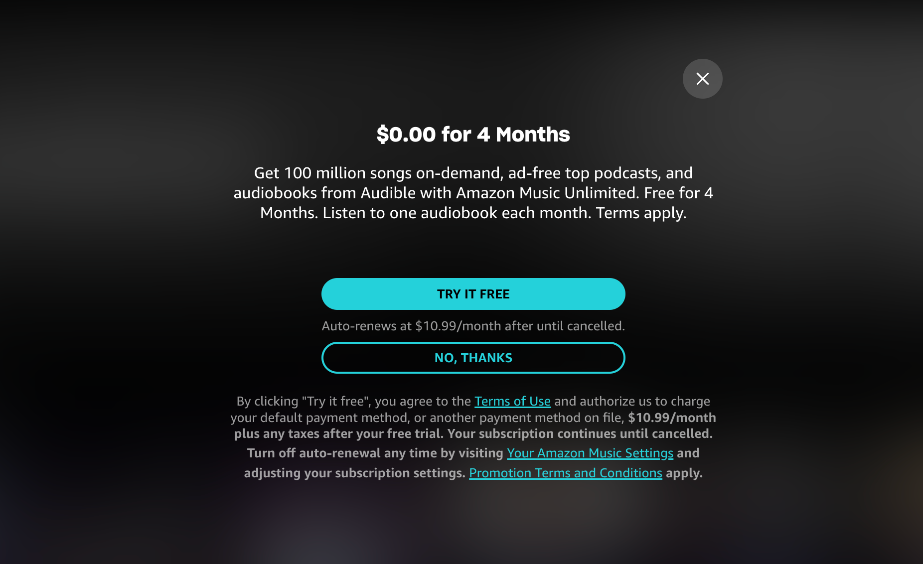 دوره آزمایشی رایگان برای Amazon Music Unlimited