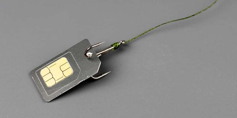 کارت سیم کارت در قلاب ماهیگیری گیر کرده