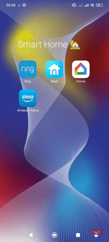 تصویر برنامه های خانگی هوشمند در Android.