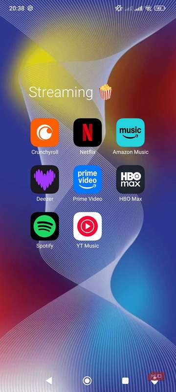 تصویر برنامه های پخش شده در تلفن Android.