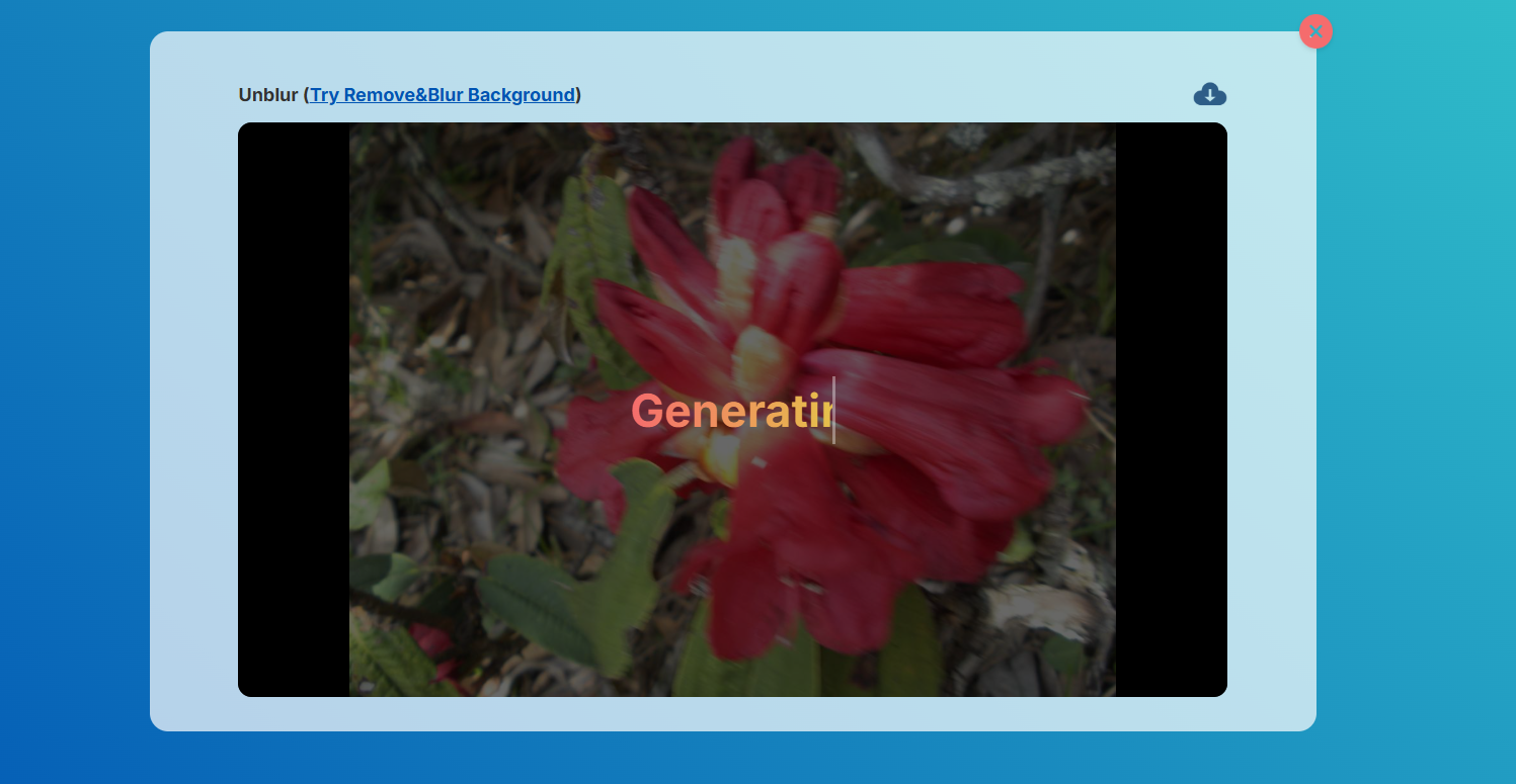 صفحه تولید Unblur