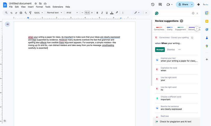 استفاده از Grammarly برای صیقل نوشتار در Google Docs