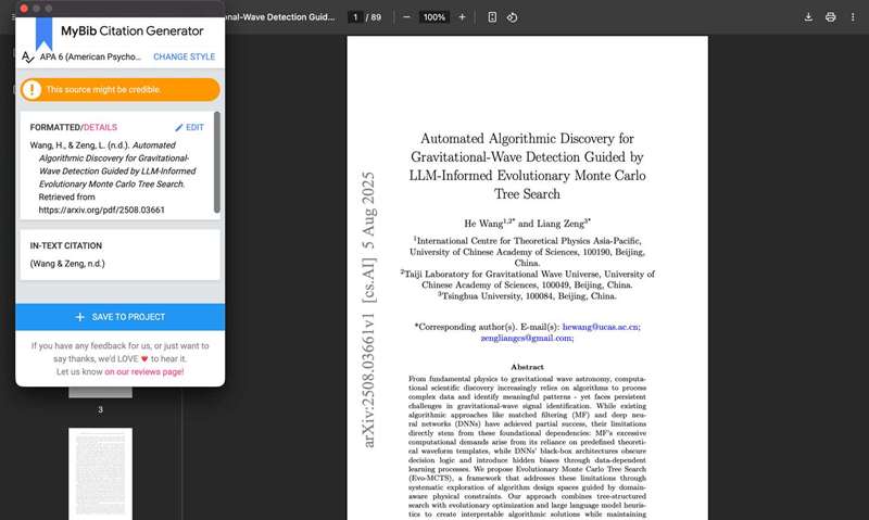استفاده از MyBib برای تولید استنادات