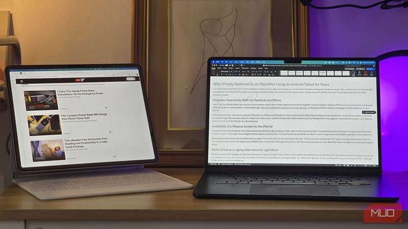 استفاده از iPad Air به‌عنوان مانیتور ثانویه با MacBook Air